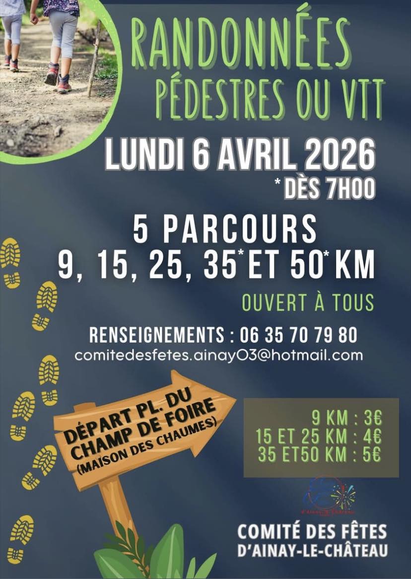 Randonnée pédestres ou VTT (Ainay le Château)