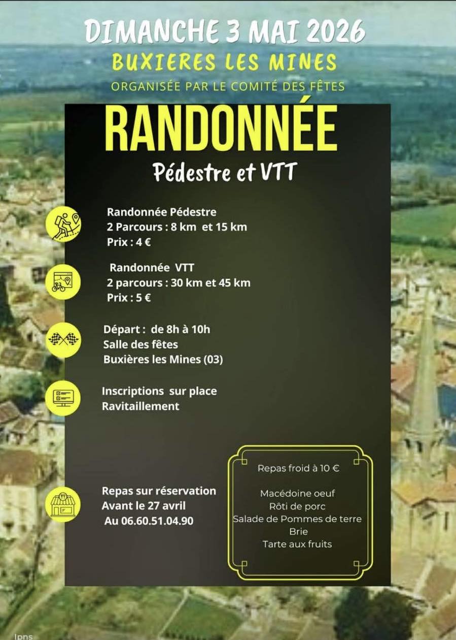 Randonnée pédestre et VTT (Buxières les mines)