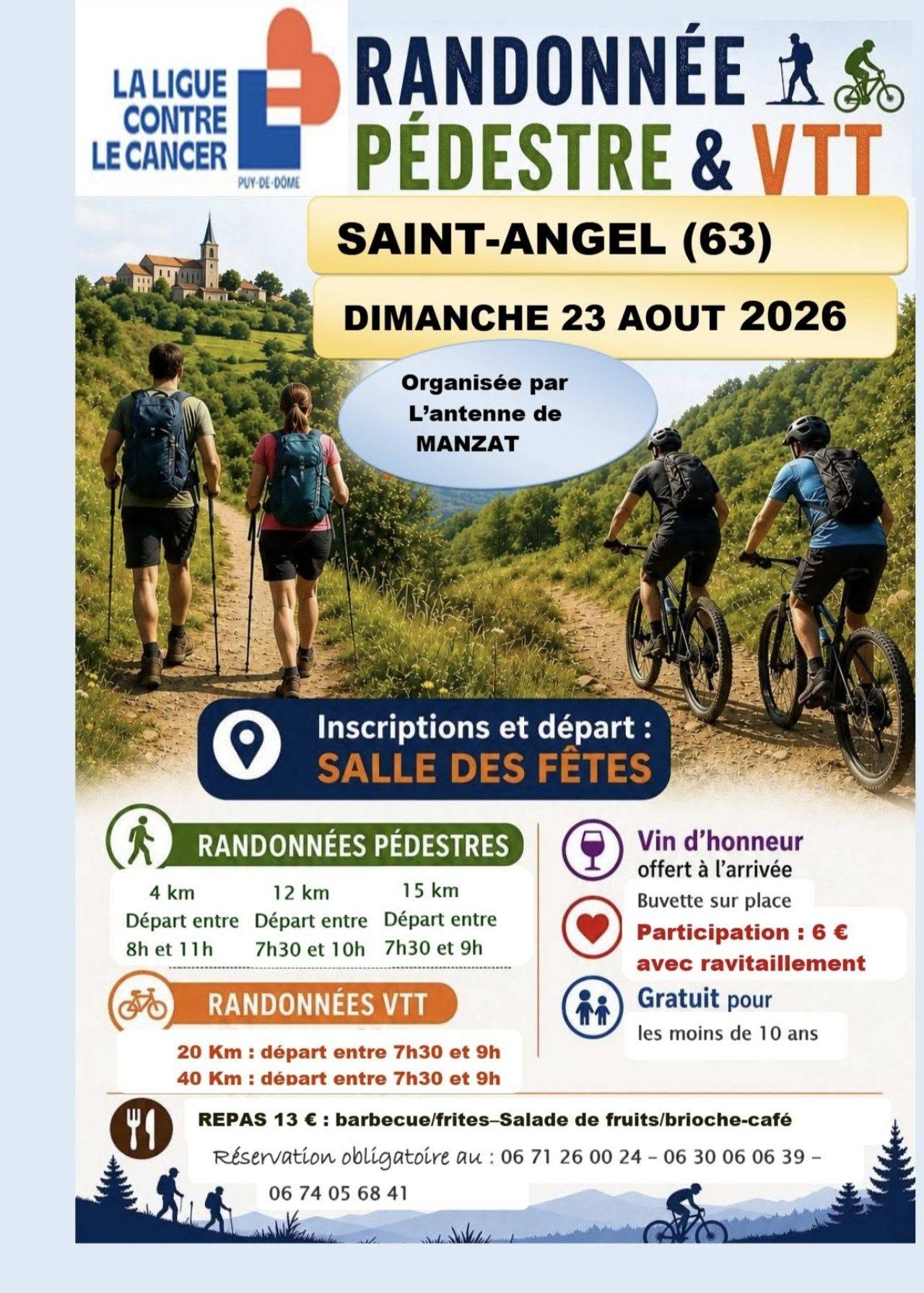 Randonnée pédestres et VTT (Saint Angel 63)